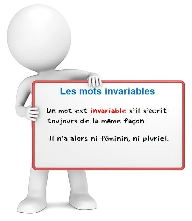 Les mots invariables cours d'orthographe