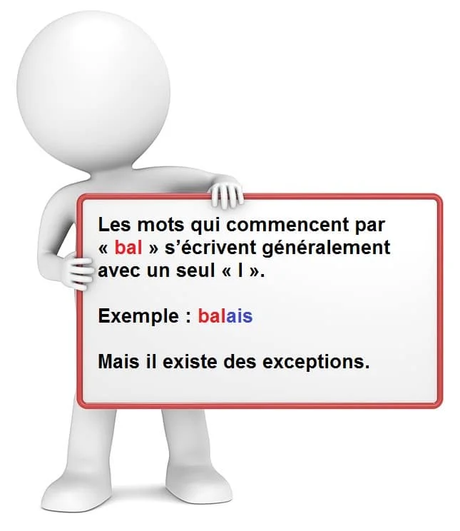 Les mots qui commencent par « bal » cours de français