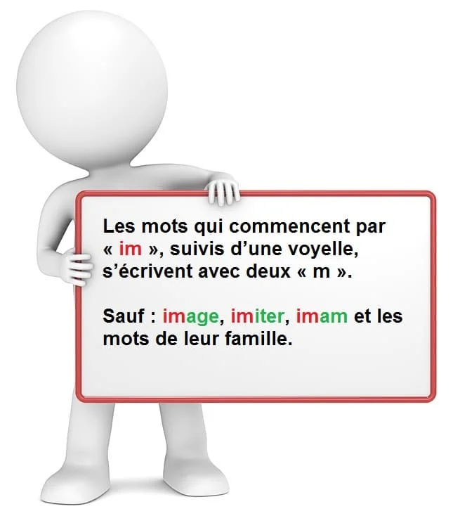 Les mots qui commencent par « im » cours de français