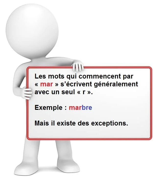 Les mots qui commencent par « mar » cours de français