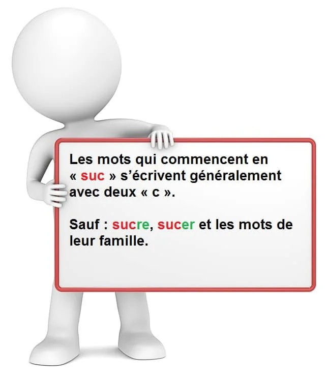Les mots qui commencent par « suc » cours de français