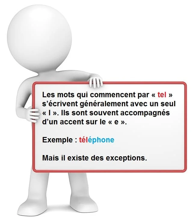 Les mots qui commencent par « tel » cours de français