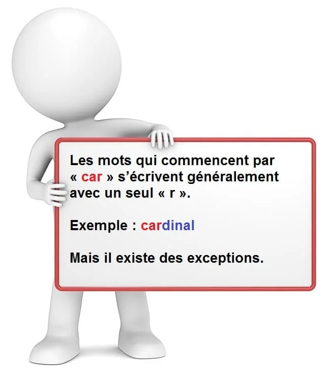 Mots qui commencent par CAR cours de français