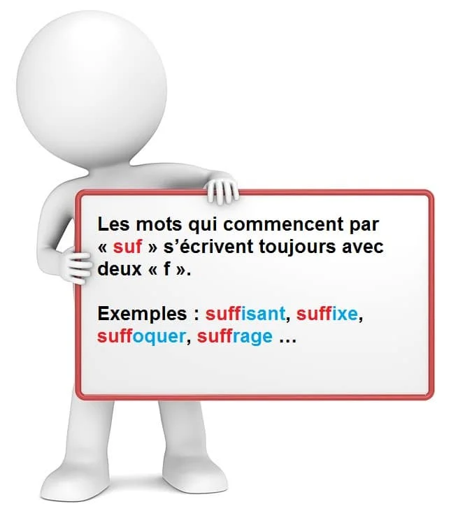 Les mots qui commencent par « suf » cours de français