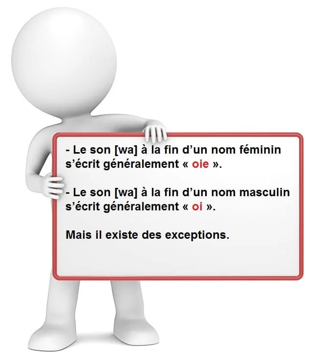 Les noms qui terminent par [ wa ] - oie, ois, oi cours de français