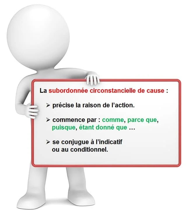 La proposition subordonnée circonstancielle de cause cours de français