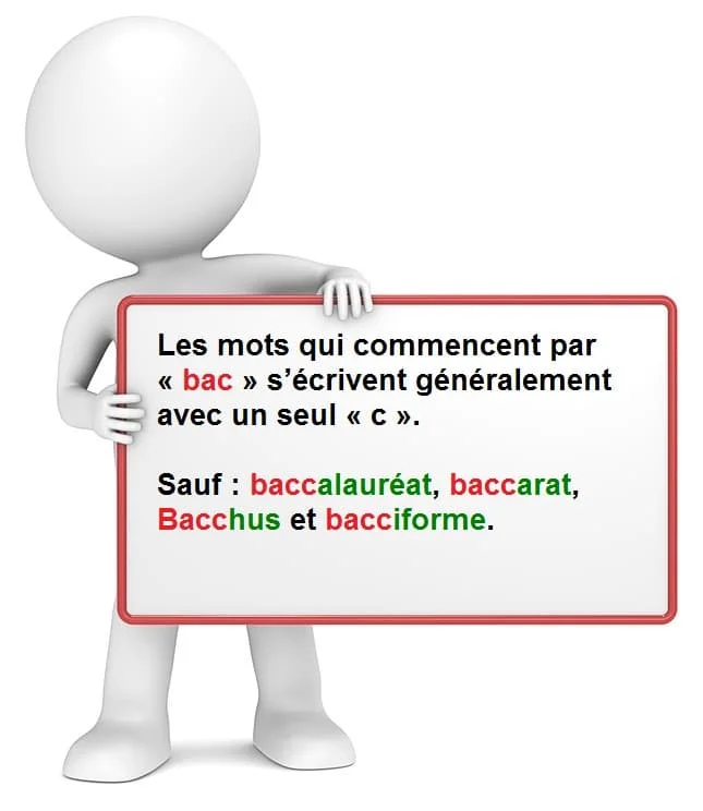 Mots qui commencent par BAC cours de français