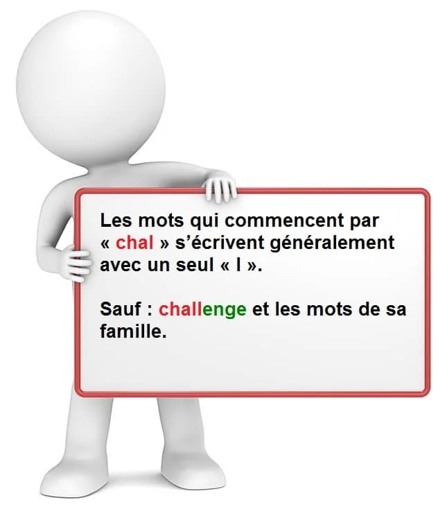 Mots qui commencent par CHAL cours de français