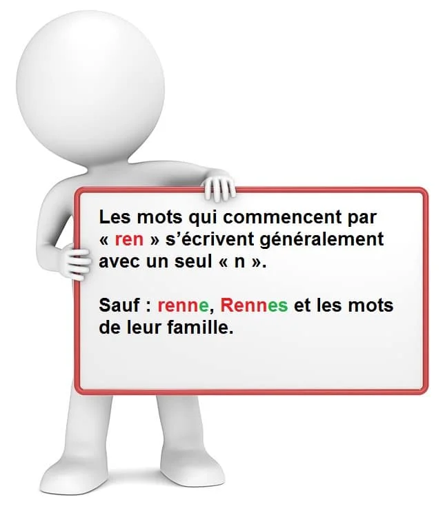 Les mots qui commencent par « ren » cours de français