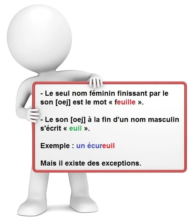 Les mots qui terminent par [ œj ] - euil, euille, ueil cours de français
