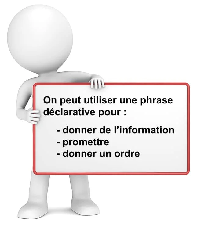 Emplois de la phrase déclarative cours de français