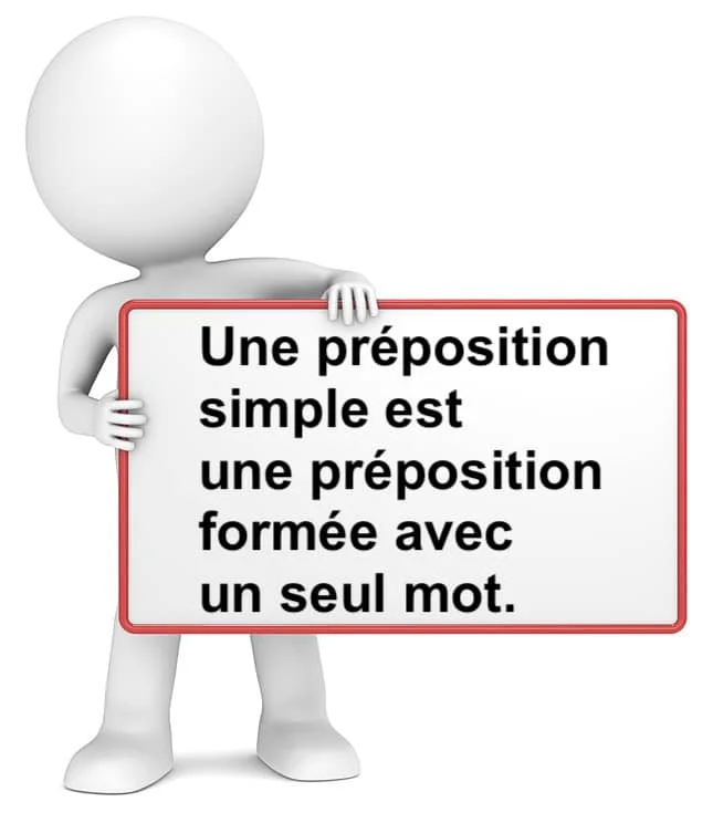 La préposition simple cours de français