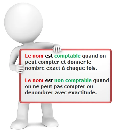 Le nom comptable et le nom non comptable cours de français