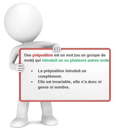 Les prépositions cours de français