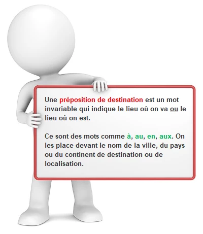 Les prépositions de destination cours de français
