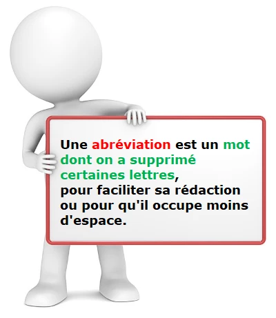 C'est quoi une abréviation ? cours de français