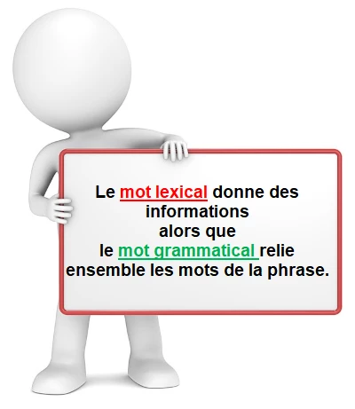 Différences entre mots lexicaux et mots grammaticaux cours de français