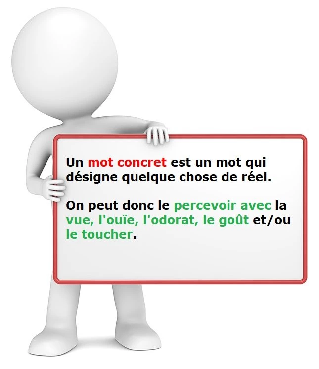 Les mots concrets cours de français