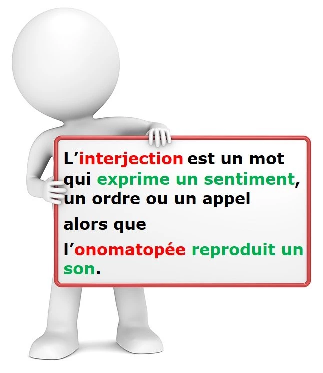 Différences entre interjection et onomatopée cours de français